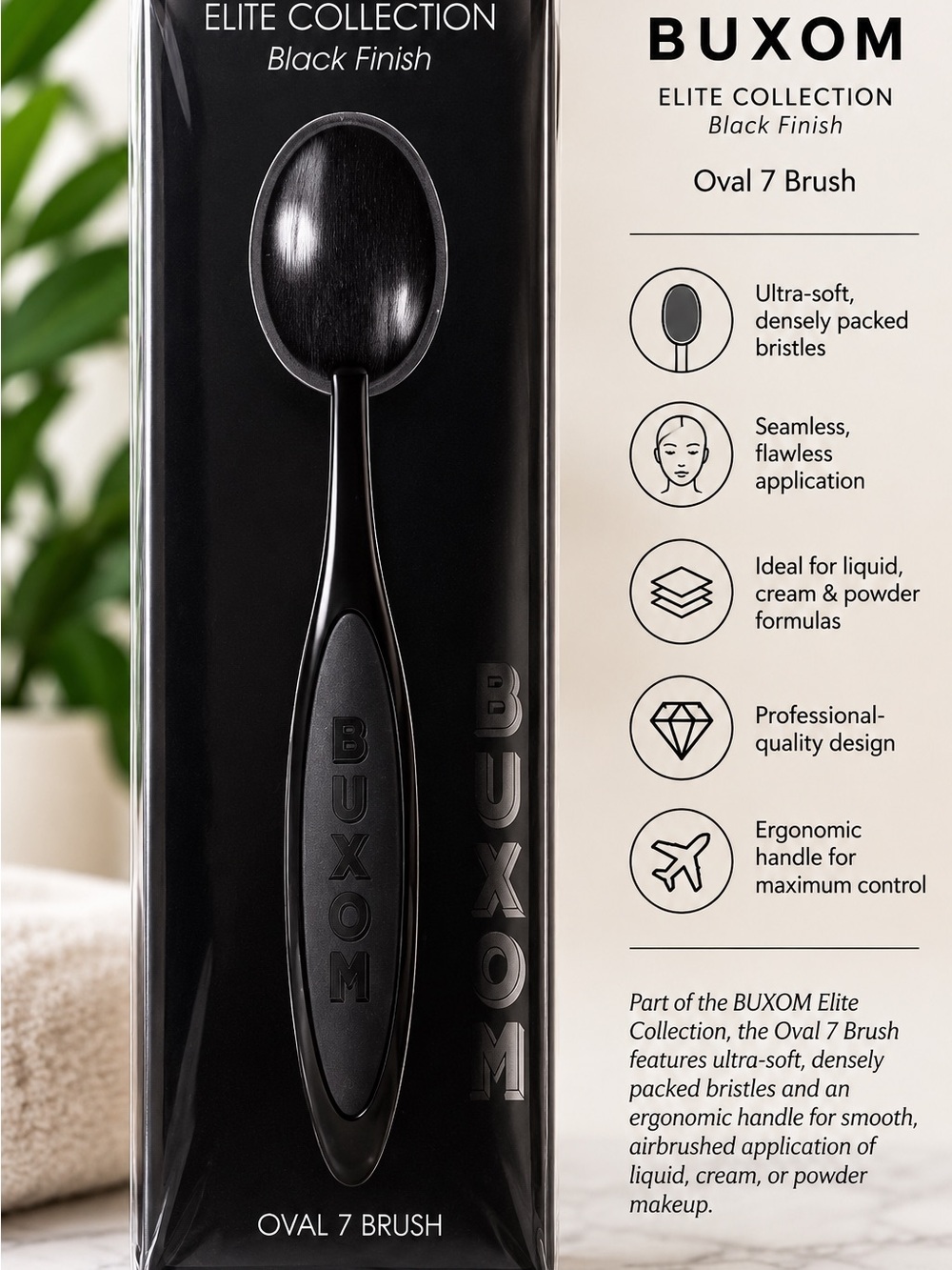 BUXOM Oval 7 Brush - Black Finish